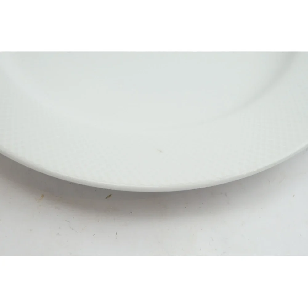 Pottery Barn Textured Salad Plate 5570952 Porcelain Crosshatch Rim China VGC